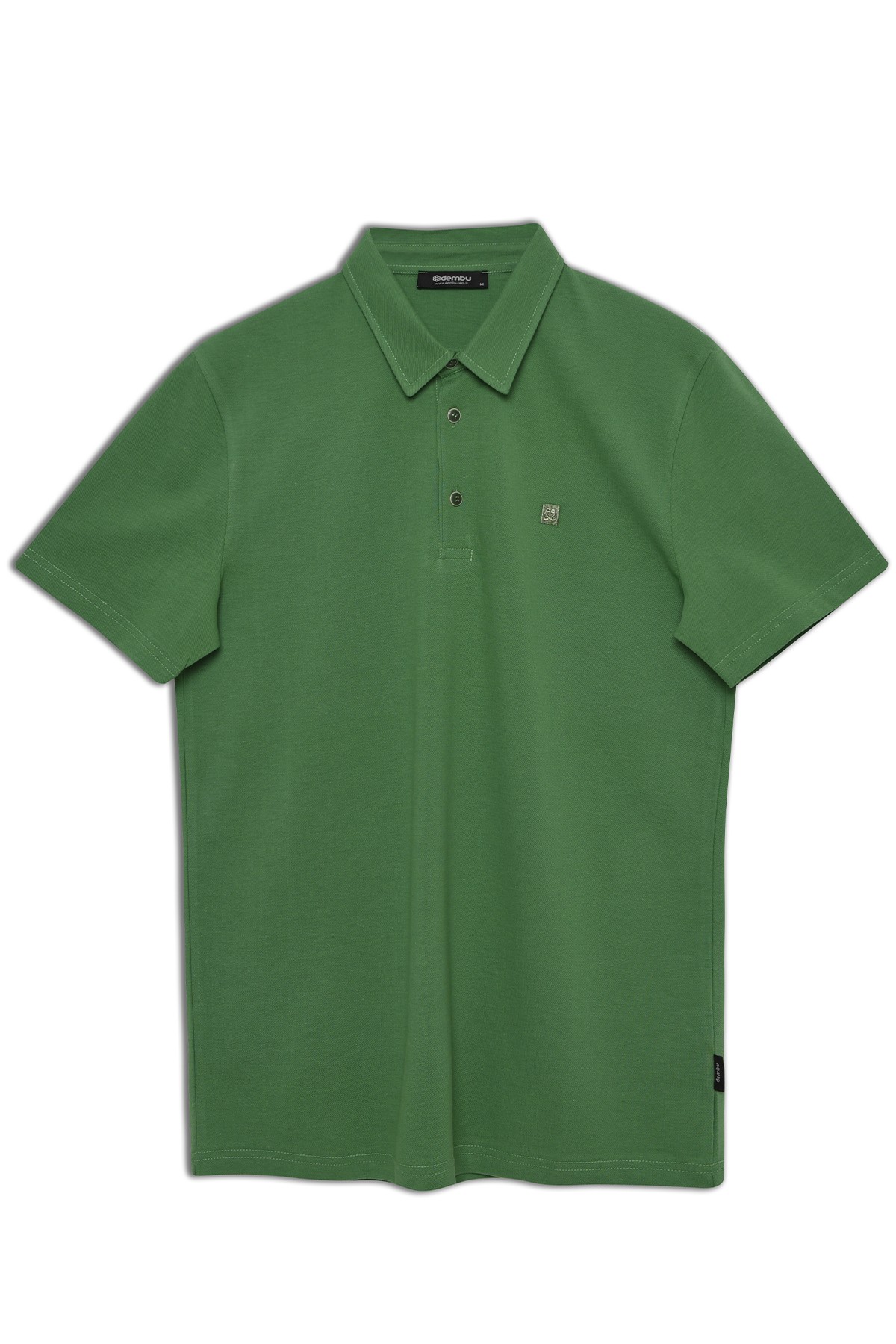 Vav Tasarım Punto Baskılı Pamuk Polo Yaka Yeşil T-shirt 23'